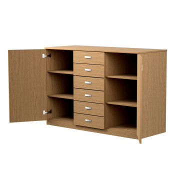 Holzkommode mit Regalfächern und Schubladen BT01