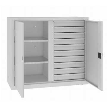Lagerschrank mit Regalen und Schubladen MSW 112/5-15