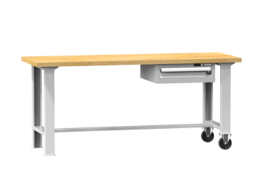 Fahrbare Werkbank mit Holzplatte und Schublade MPS5-715