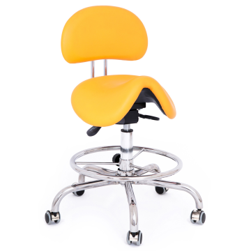 Ergonomischer medizinischer Sattelstuhl mit verstellbarer Rückenlehne und ringförmiger Fußstütze V069CAB