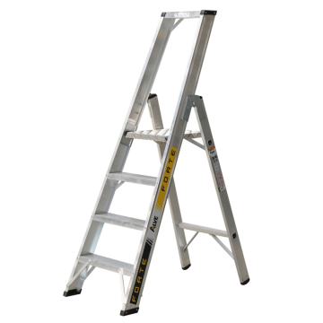 Einseitig begehbare 4-stufige Profi-Aluminium-Stufenstehleiter