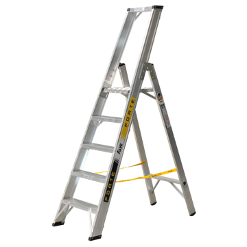 Einseitig begehbare 5-stufige Profi-Aluminium-Stufenstehleiter