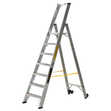 Einseitig begehbare 7-stufige Profi-Aluminium-Stufenstehleiter
