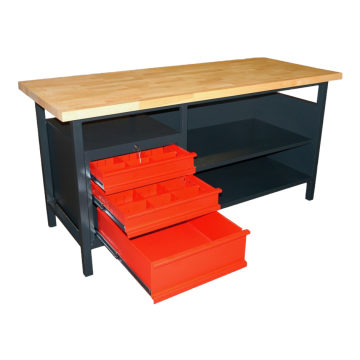 Werkstatt-Werktisch 1700 mit Schubladen.