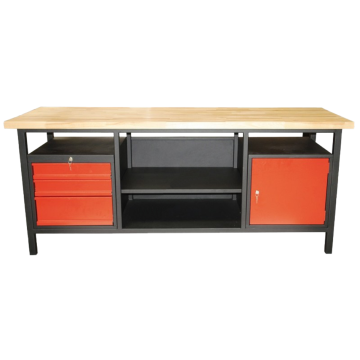 Werkstatt-Werktisch 2000 mit Schubladen, Schrank und Fachboden