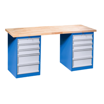 Werkstatt-Werktisch mit Schubladen / verschiedene Breiten und Farben