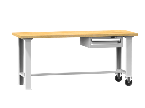 Fahrbare Werkbank mit Holzplatte und Schublade MPS5-815