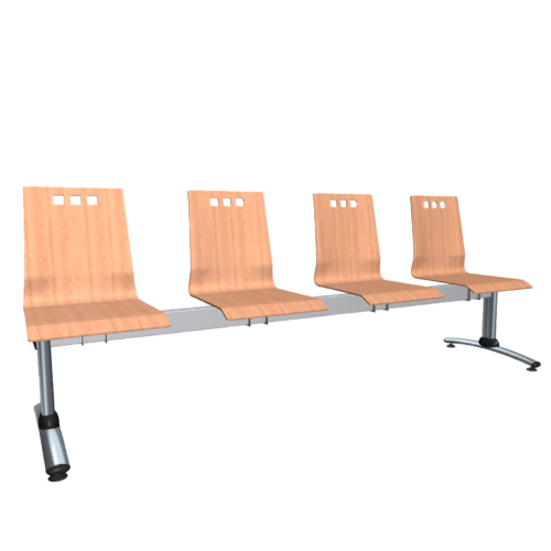 Štvor-sedadlový drevený multisedák s kovovou konštrukciou vhodný do čakární, ergonomické sedenie a moderný dizajn multisedák.

