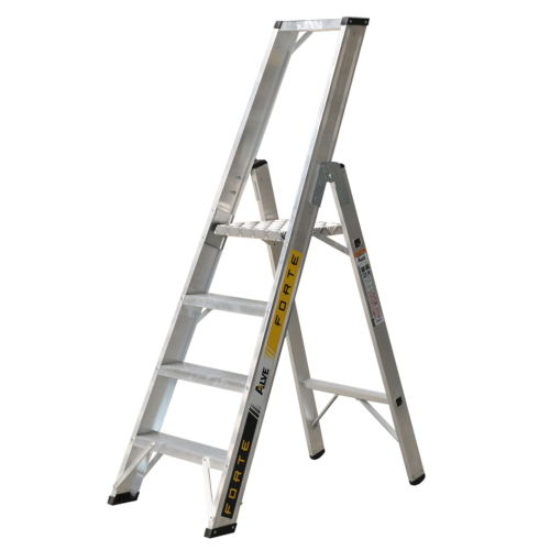 Einseitig begehbare 4-stufige Profi-Aluminium-Stufenstehleiter