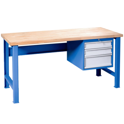 Werkstatt-Werktisch mit Schubladen / verschiedene Breiten und Farben