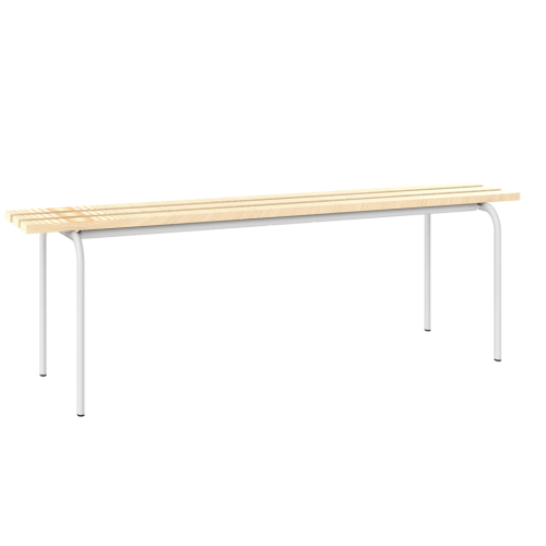 Metall-Garderobenbank mit Holzleisten LO 12